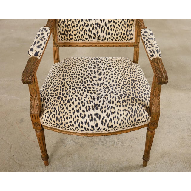 Pair of French Louis XVI Style Carved Beech Armchairs For Sale - Image 9 of 18