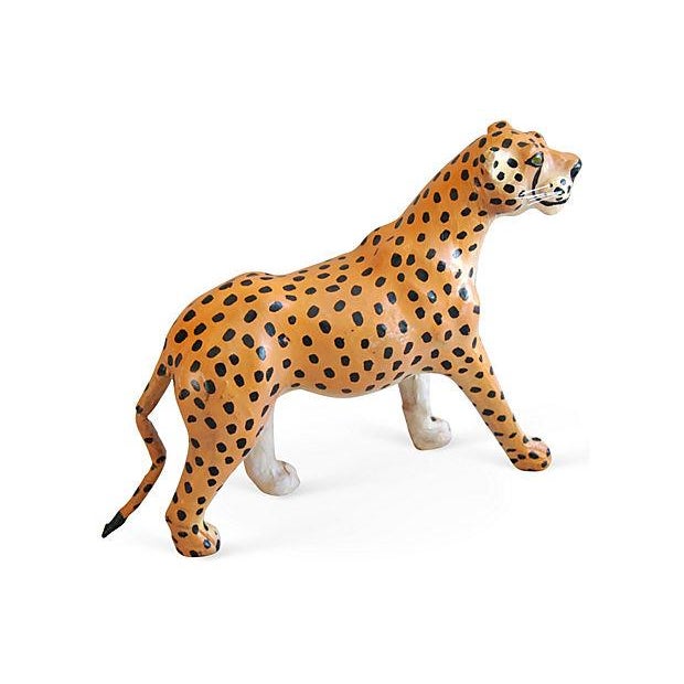 1970s HandPainted Leather Cheetah Figurine Chairish