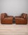 Pair of brown leather armchairs, Bonheur model, design Titiana Ammannati & Giampiero Vitelli for Brunati, 1970s. This...