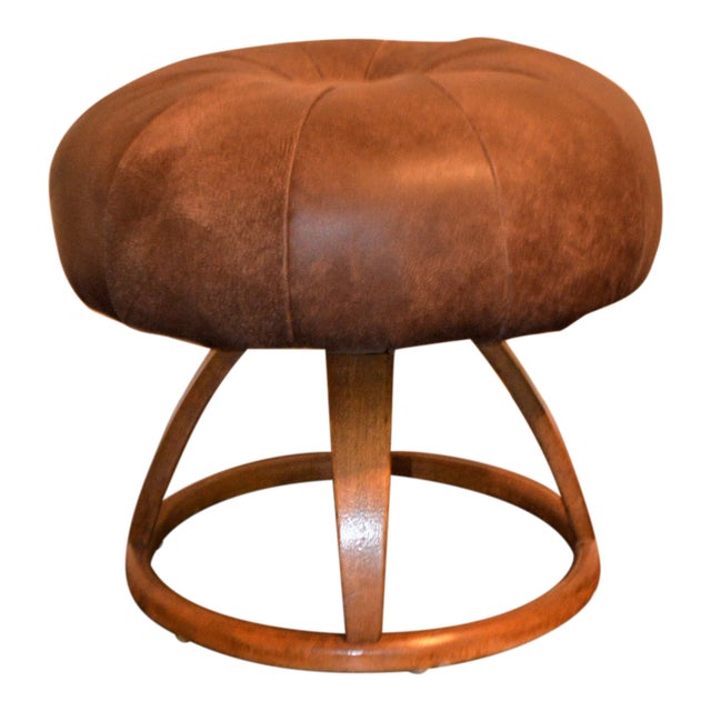 1950s Vintage Bentwood Swivel Stool For Sale