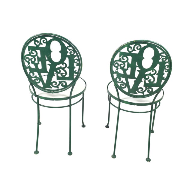 Mid-Century Modern Late 20th Century Love Chairs (Set of 2) For Sale - Image 3 of 7