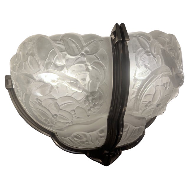 Art Deco Corner Sconces by Genet And Michon, 1930s, Set of 2 For Sale