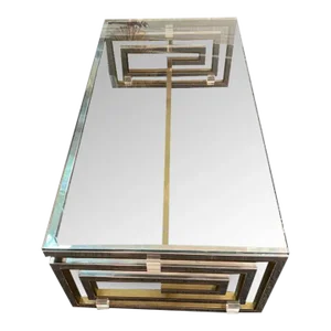 1970s Romeo Rega Modernist Greek Key Coffee Table
