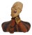 Art Deco Commedia Dell'Arte Bust in Polychrome Terracotta For Sale