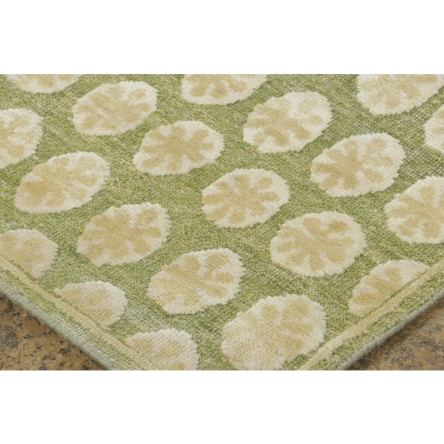 Rug & Kilim Contemporary Block Print Floral Natural Silk Runner by Rug & Kilim, India For Sale - Image 4 of 8