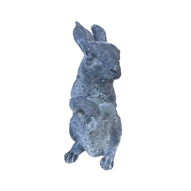 Vintage-Style Cast Garden Rabbit Statue For Sale - Image 4 of 10