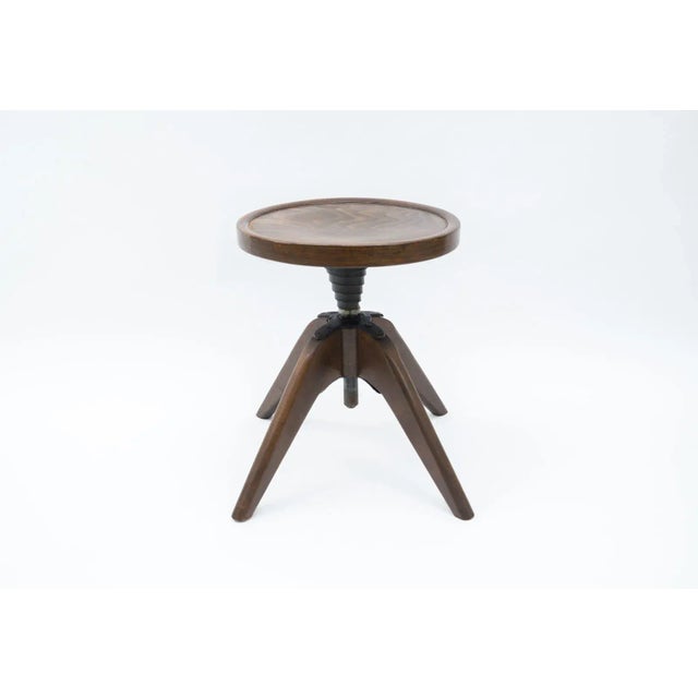 Brown Height-Adjustable Piano Stool from Bombenstabil, 1940s For Sale - Image 8 of 8