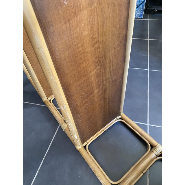 Vintage Leather and Rattan Bookcase, 1970s For Sale - Image 16 of 18