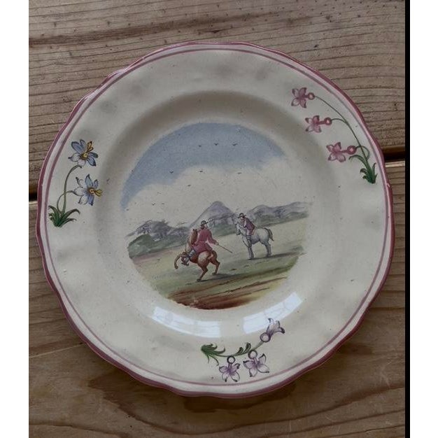 French Country Set of 7 Vintage Hand Painted Veuve Perrin Plates For Sale - Image 3 of 10