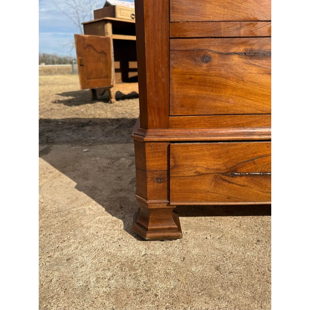 19th Century Louis Philippe Walnut Marble Top Chest of Drawer / Commodes For Sale - Image 9 of 11