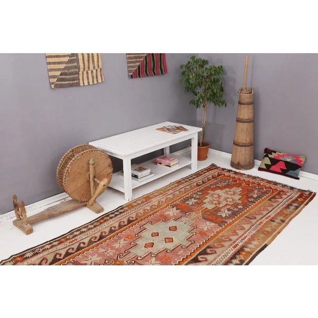 Mid 20th Century Vintage Turkish Kars Kilim Rug For Sale In Los Angeles - Image 6 of 7