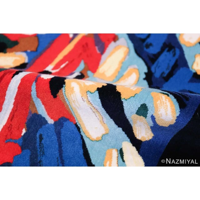 Nazmiyal Collection Vintage Scandinavian Clown Cat Karel Appel Art Rug For Sale In New York - Image 6 of 9