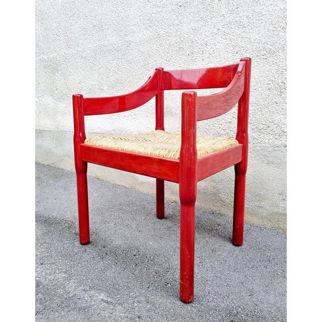 Red Mid-Century Carimate Armchair by Vico Magistretti for Cassina, Italy, 1960s For Sale - Image 8 of 8