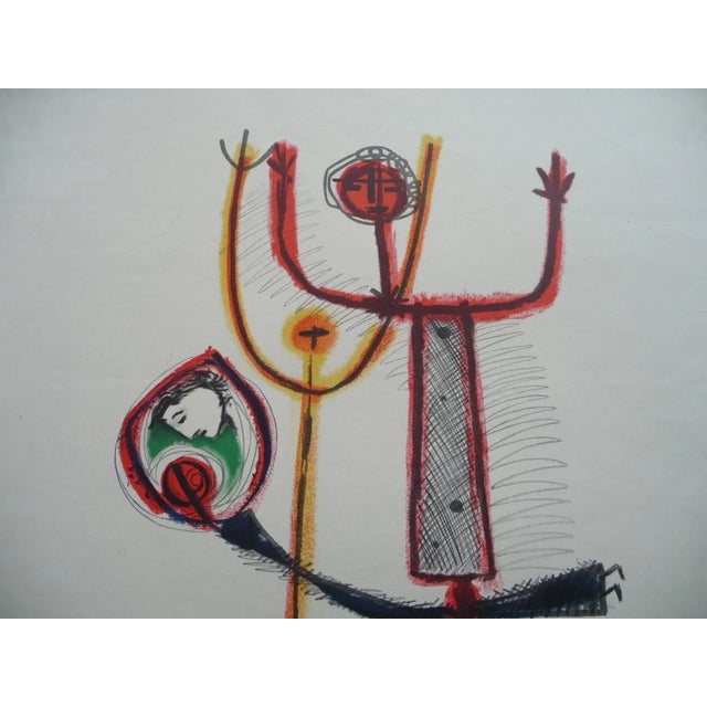 Paper Couple à l'enfant Lithograph by Manfredo Borsi, 1950s For Sale - Image 7 of 16