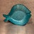 Vintage Turquoise Glass Fish Plate Mid Century Coastal Nautical Decor For Sale In San Diego - Image 6 of 7