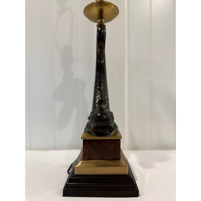 Vintage Wildwood Bronze & Brass Fish Table Lamp For Sale - Image 4 of 12
