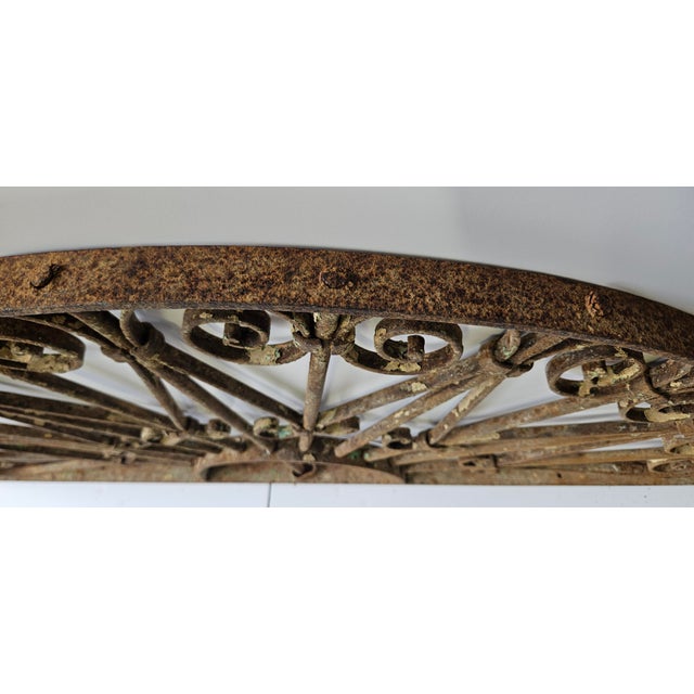 Late 19th Century Antique Wrought Iron Arched Fanlight Transom Grille ...