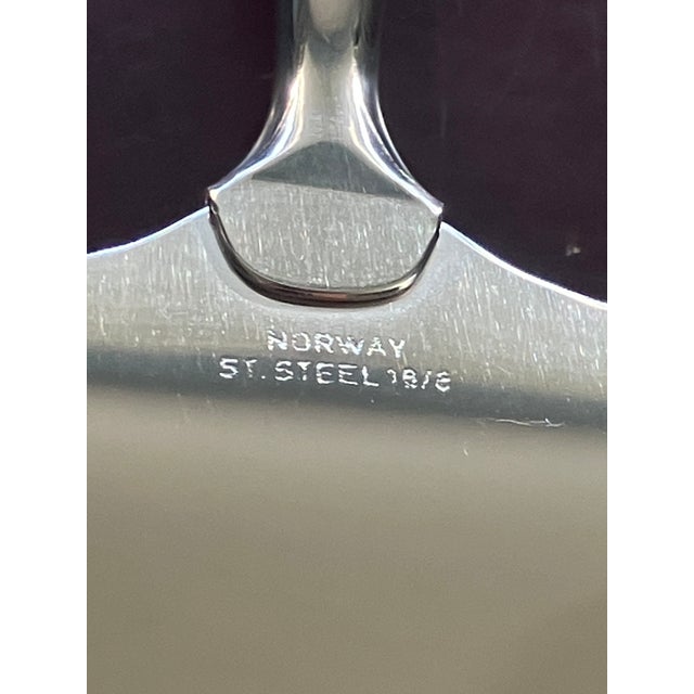 Silver Vintage Konge-Tinn Norwegian Pewter Viking Cake Server, Made by Hardanger Sylvplett, Norway, 1960s For Sale - Image 8 of 10