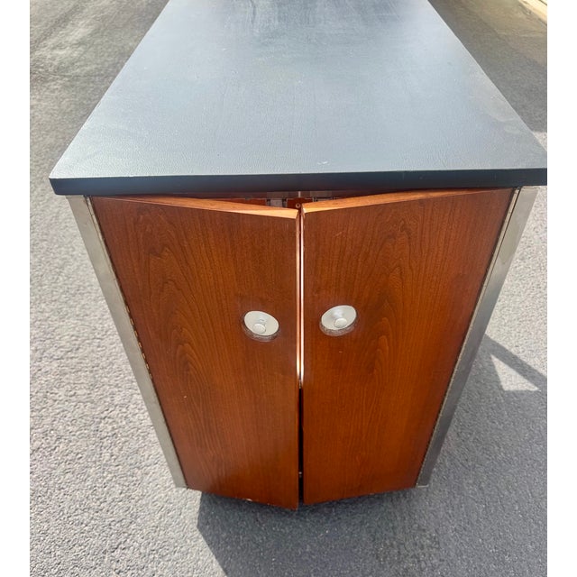 Wood Raymond Loewy for Hill-Rom Vintage Medical Cabinet on Wheels For Sale - Image 7 of 10