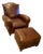 Mitchell Gold Leather Chair and Ottoman For Sale
