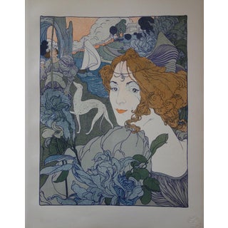 Georges De Feure, Return, Original Signed Lithograph, 1897 For Sale
