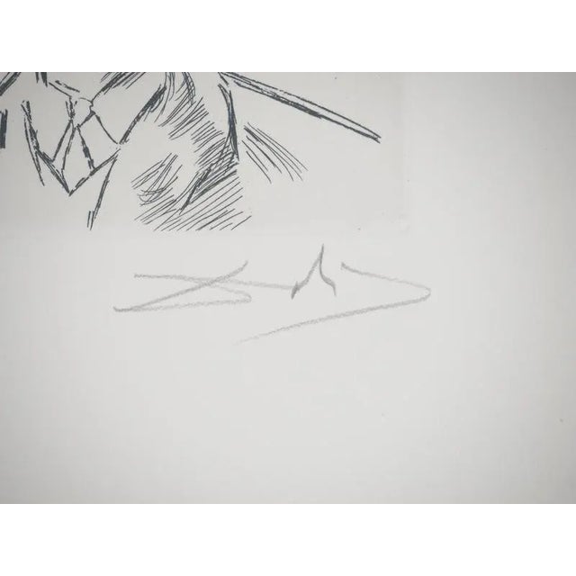 Salvador dali (1904-1989) moshe dayan, 1968 original etching signed in pencil justified ea (artist's proof) numbered out...