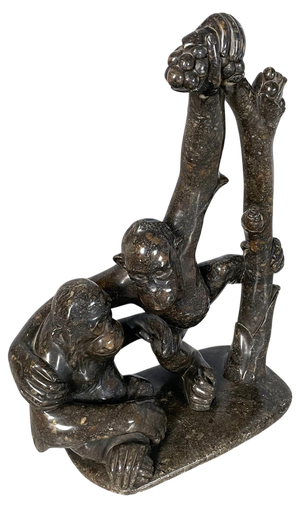 Italian Artist, Sculpture of Monkeys, Mid-20th Century, Marble