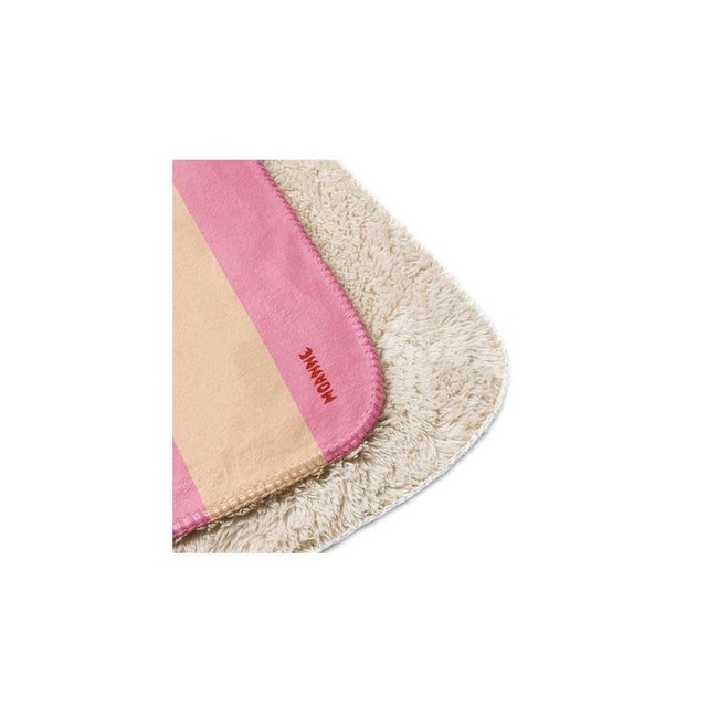 Boreal Blanket in Beige and Pink Striped For Sale - Image 4 of 5