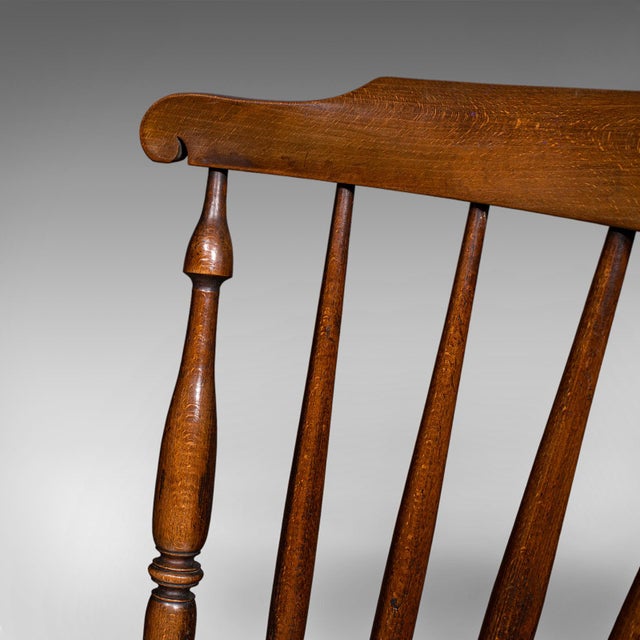 Set of 4 Antique Station Chairs, English Beech Dining Seat, Reception, Edwardian For Sale - Image 10 of 12