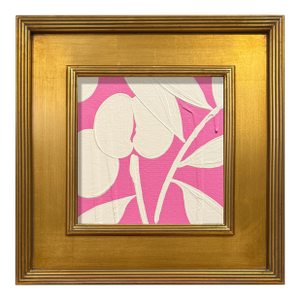 Pink Abstract Botanical Painting Titled Mini Orchid Pink Cream by Ron Giusti