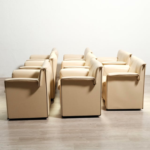 Office Chairs Lauriana by Afra and Tobia Scarpa B&b Italia for B&b Italia / C&b Italia, 1970s, Set of 8 For Sale - Image 6 of 18