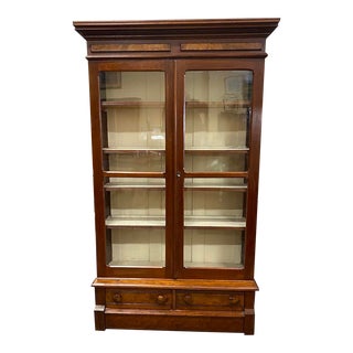 American Victorian Walnut & Pine Bookcase C.1900 For Sale