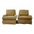Late 20th Century Vintage Hickory Chair Furniture Reupholstered English Arm Swivel Club Chairs - A Pair For Sale
