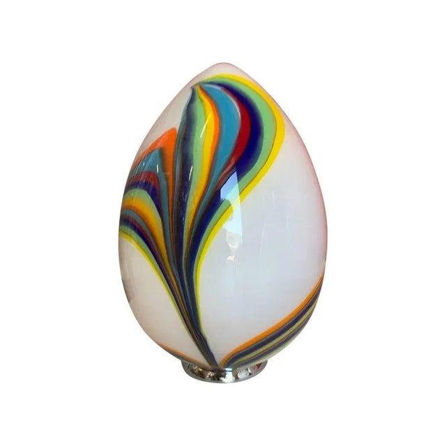 White Murano Glass Egg Lamps by Simoeng, Set of 2 For Sale - Image 8 of 9