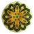 Mid 20th Century Italian Green & Gold Mandala Enameled Copper Round Vide Poche Tray For Sale