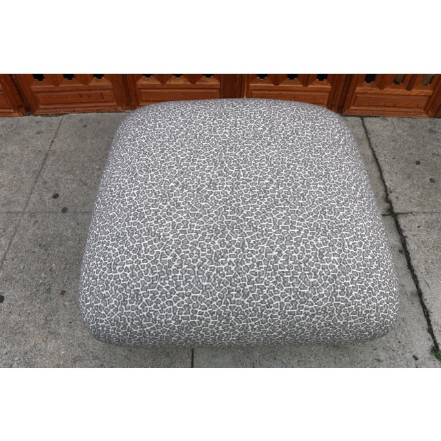 Wood Vintage Large Hollywood Regency Poufs or Ottoman For Sale - Image 7 of 12