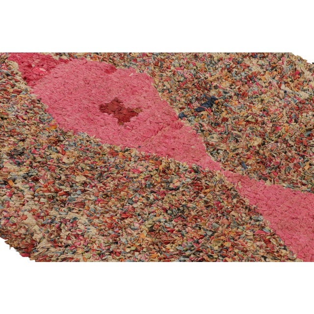 Rug & Kilim Vintage Mid-Century Moroccan Berber Runner With Pink Lozenges For Sale - Image 4 of 7