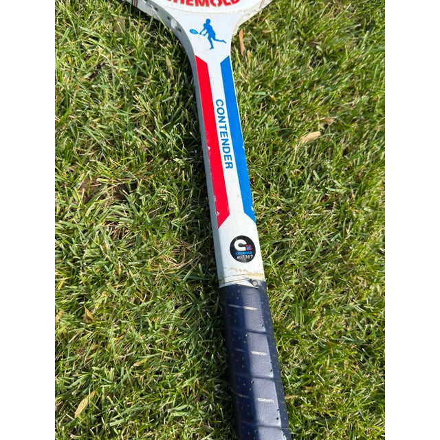 Pair of Colorful Vintage Wooden Tennis Rackets For Sale - Image 9 of 12