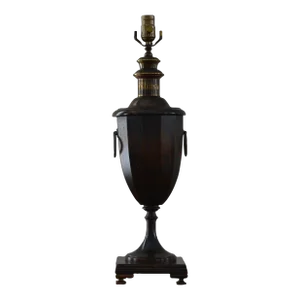 1970s Frederick Cooper Wood Urn Table Lamp
