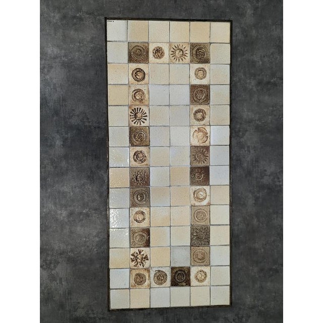 Coffee Table with Ceramic Tiles by Roger Capron For Sale - Image 3 of 8