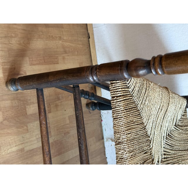 Wood Vintage Dutch Wicker Wooden Armchair and Sofa, 1920s, Set of 2 For Sale - Image 7 of 17