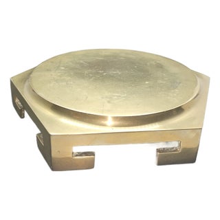 Vintage Solid Brass Decor Platform For Sale