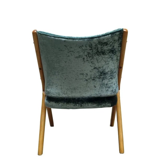 Wood Italian Green Fabric Armchair from Dal Vera, 1960s For Sale - Image 7 of 8