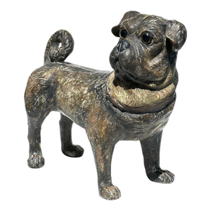 Austrian Standing Pug Dog Composition Lifesize Sculpture
