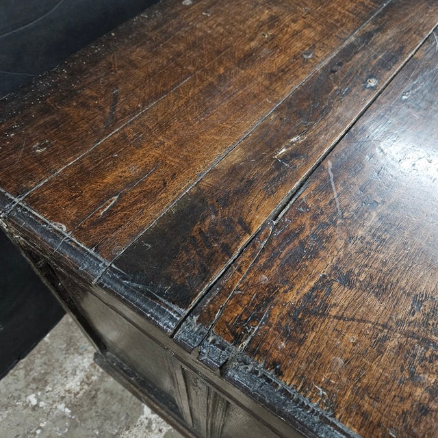 Late 18th Century English Period Oak Carved and Paneled Trunk For Sale - Image 16 of 18