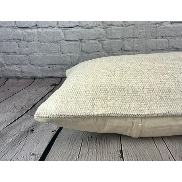 16 x 24 Hemp Pillow Turkish Cushion Natural White Pillow Cushion Cover For Sale - Image 4 of 4