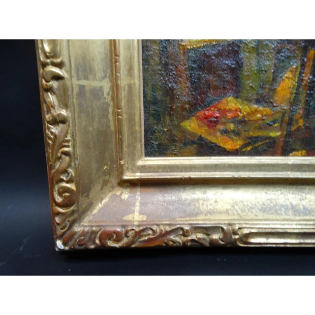 View of the artist's studio, in beautiful late afternoon light. Circa 1930 but unsigned. Art 18 x 24, framed 25.5 x 32.