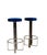 1970s Vintage Blue Velvet and Chrome-Plated Metal Bar Stools, Italy, 1970s, Set of 2 For Sale - Image 5 of 6