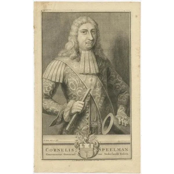 Early 18th Century Cornelis Speelman, Commanding Governor-General of the VOC, Dutch East Indies, 1724, Print For Sale - Image 5 of 6