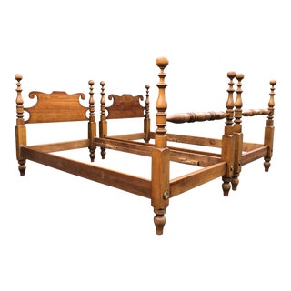 Leopold Stickley Solid Cherry Twin Beds- a Pair For Sale